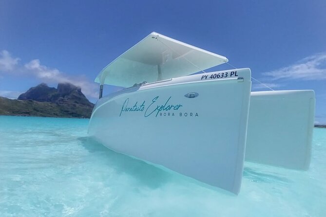 Bora Bora Private Solar Boat Experience - A private solar catamaran on Bora Bora’s lagoon