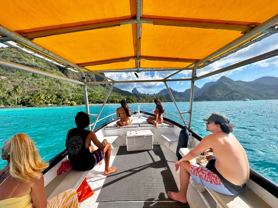 Moorea 4H Shared Boat Tour Whale Swimming and Snorkeling - A small boat makes Moorea feel more open