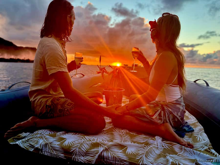 Moorea: Private Sunset Cruise with Champagne & Snorkeling - The crew and personal service