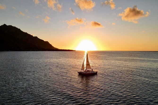 PRIVATE Sunset Cruise : Moorea Sailing on a Catamaran named Taboo - Sailing through Cook’s Bay