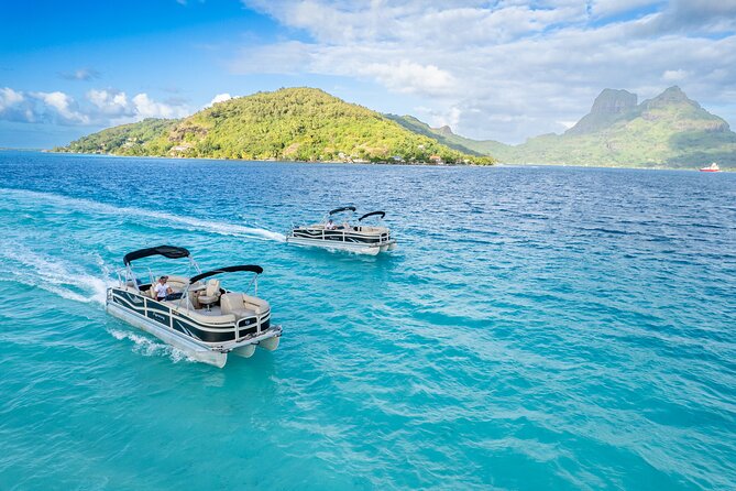 Toa Boat Bora Bora Private Lagoon tour On Majestic Pontoon Boat - Guides can shape the whole morning