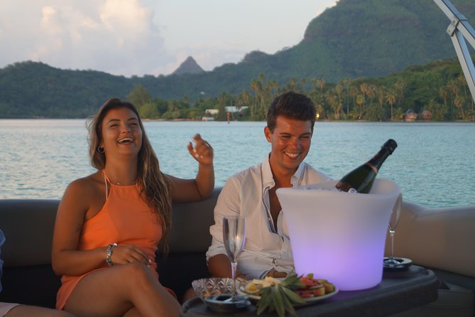 Toa Boat Bora Bora Private Sunset On Majestic Pontoon Boat - What the two-hour itinerary feels like