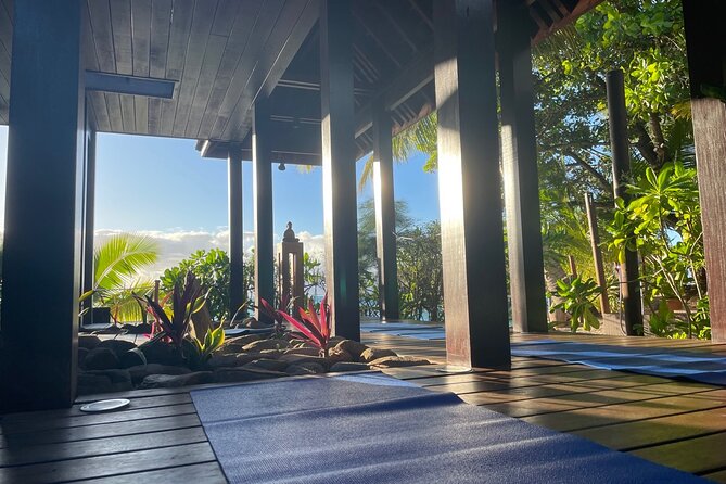 Yoga at sunrise at Sofitel Moorea, overlooking Tahiti - What the first minutes are designed to feel like